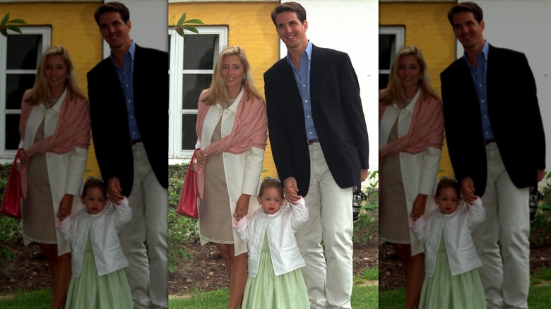 Young Princess Olympia of Greece with mother and father