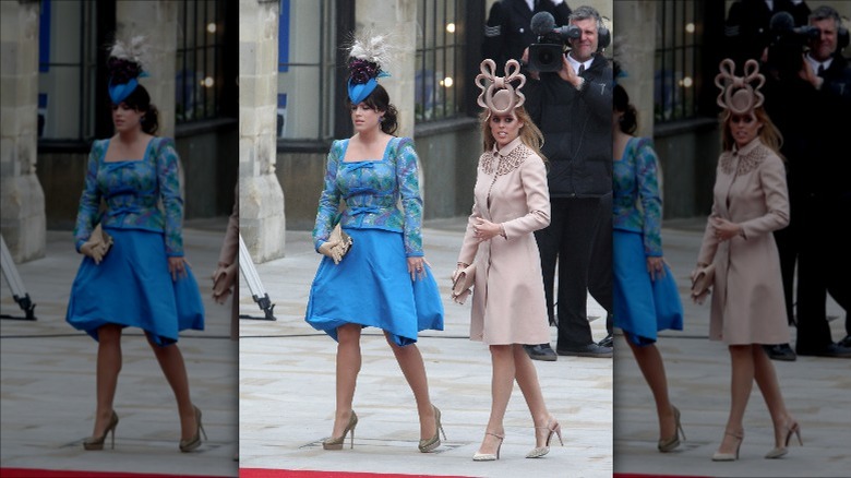 Beatrice and Eugenie walking