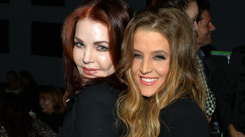 Priscilla Presley and Lisa Marie Presley smiling