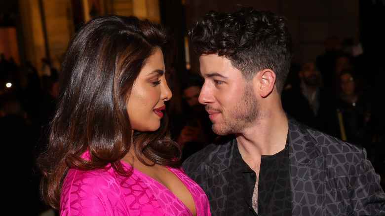 Priyanka Chopra and Nick Jonas at Valentino Women's Wear show