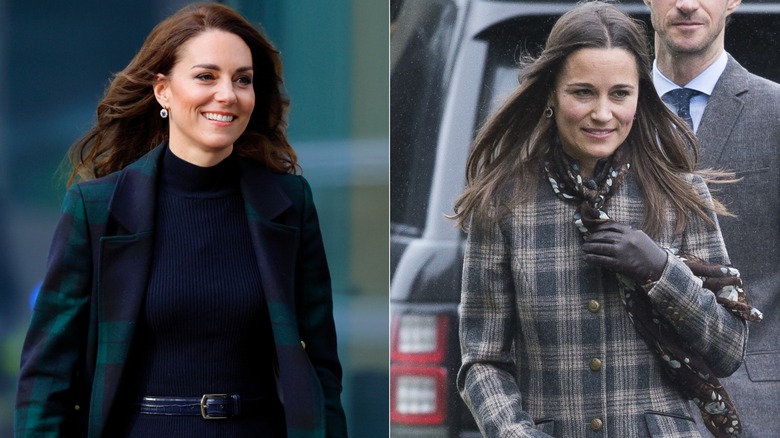 Kate and Pippa Middleton in plaid 