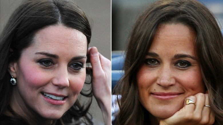 Kate and Pippa Middleton with heavy eyeliner 