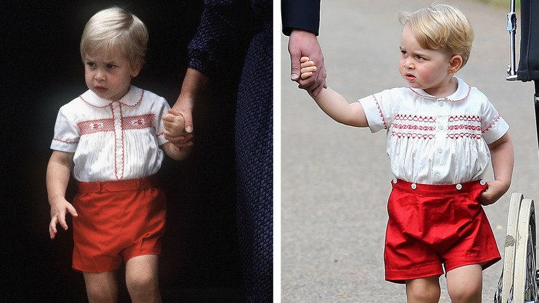 Prince William and Prince George split image