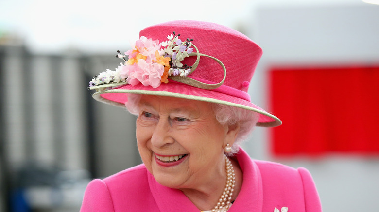 Queen Elizabeth in pink