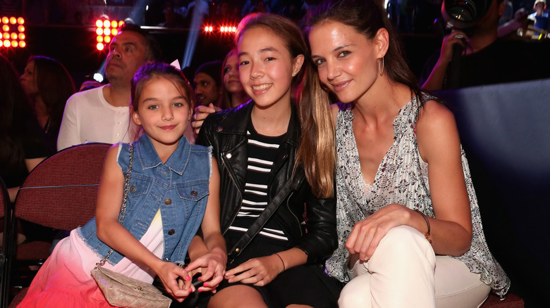 Suri Cruise and Katie Holmes with friend