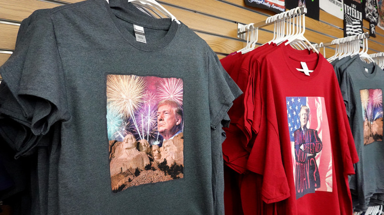 T-shirts with Donald Trump and Mt. Rushmore