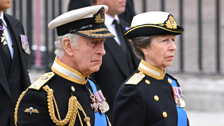 Princess Anne and King Charles queen's funeral 