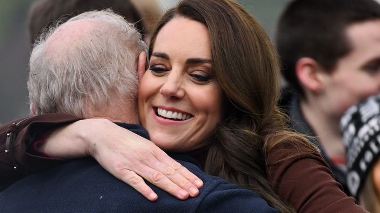 Princess Catherine hugging her teacher 