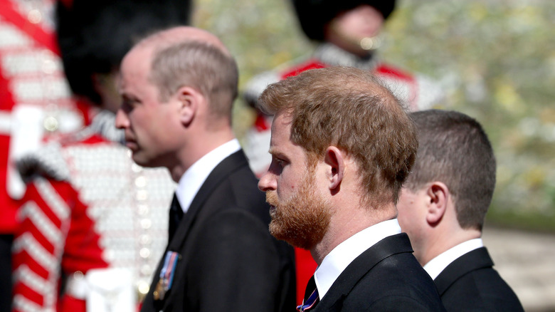 Prince William and Prince Harry at Prince Philip's funeral