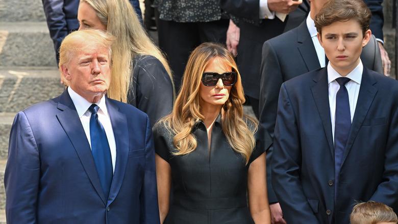 Melania Trump and Barron Trump with Donald Trump