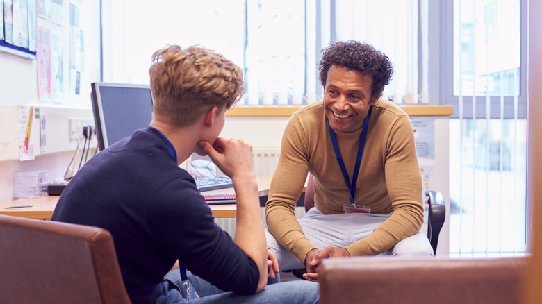 College student receiving therapy 