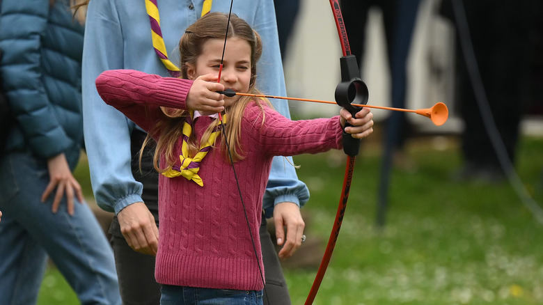 Princess Charlotte doing archery