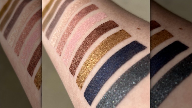 inside of arm covered in swatches