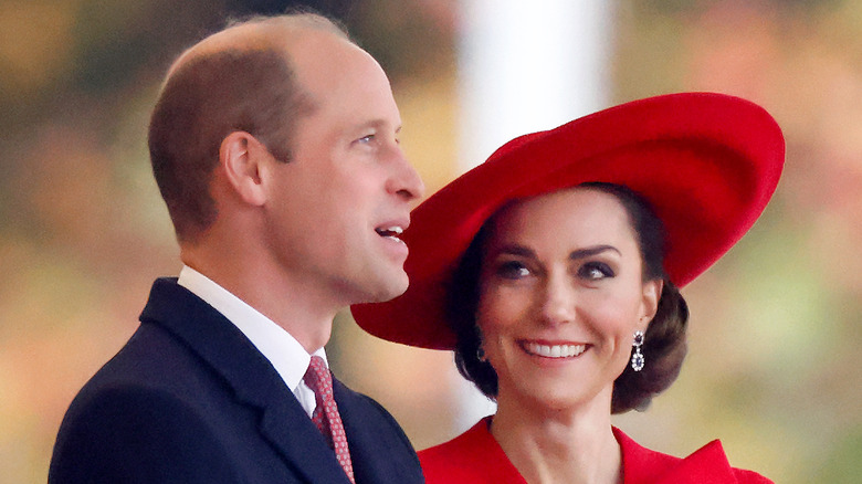 Kate Middleton looking at Prince William