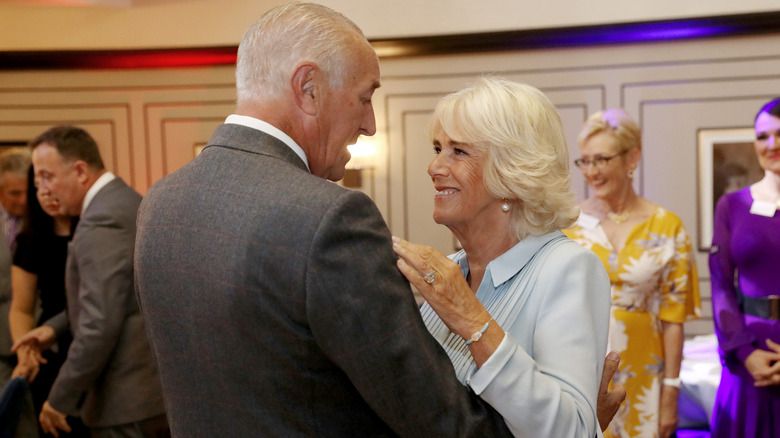 Queen Camilla dancing with Len Goodman at event