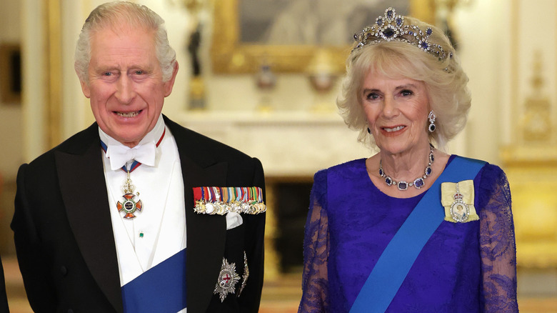 King Charles and Queen Consort Camilla smiling