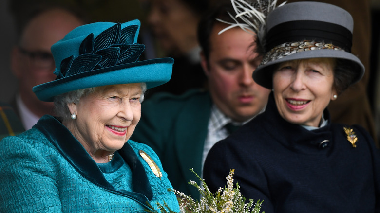 Queen Elizabeth and Princess Anne chatting