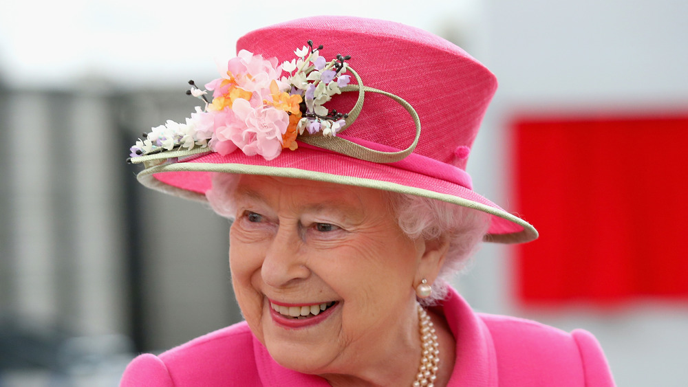 Queen Elizabeth smiles at her constituents