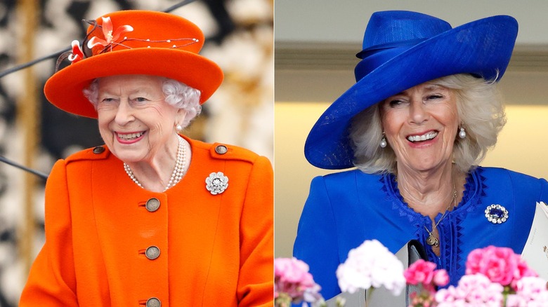 Split image of Queen Elizabeth II & Queen Camilla