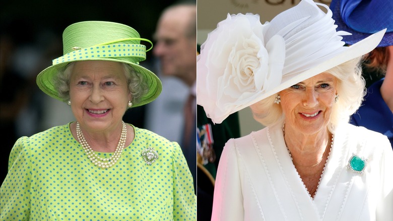 Split image of Queen Elizabeth II & Queen Camilla