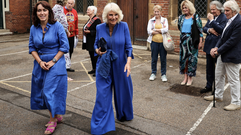 Camilla, Queen Consort, walking past crowd