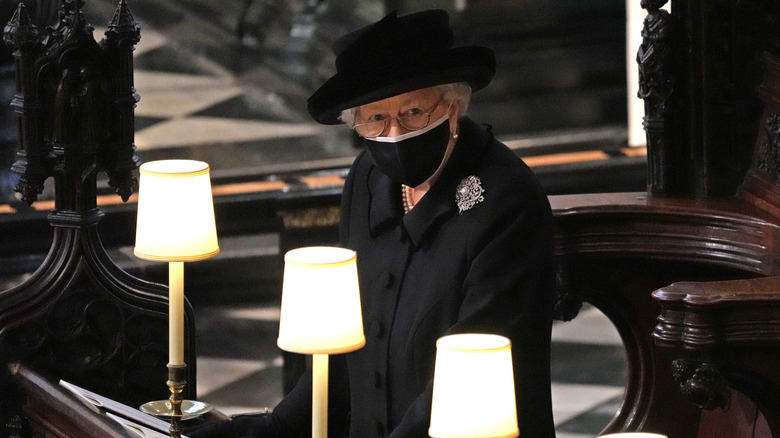 Queen Elizabeth at Prince Philip's funeral