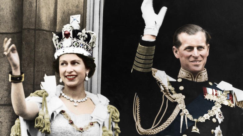 Elizabeth and Philip at the Queen's coronation 