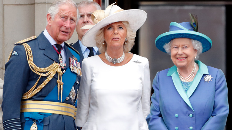 Prince Charles, Camilla, and the Queen in 2018