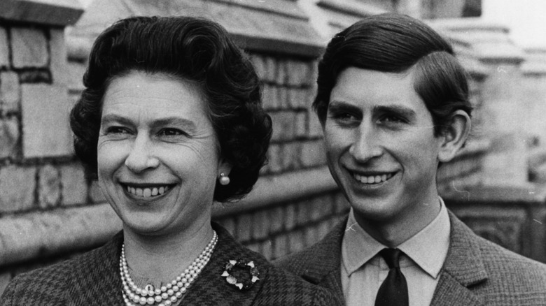 Queen Elizabeth and then-Prince Charles