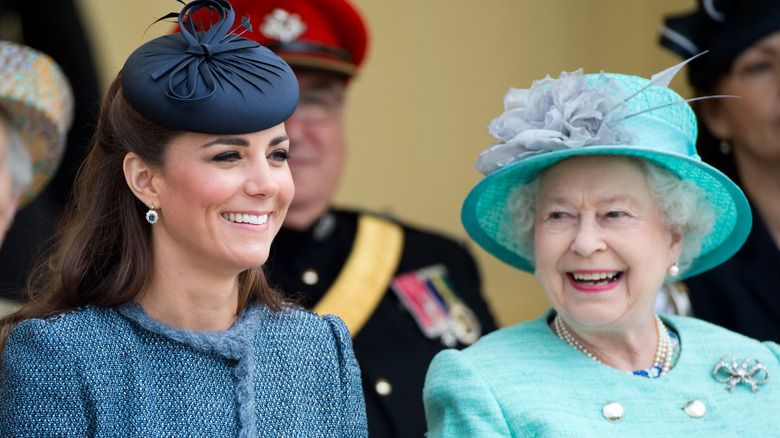 Princess Catherine and Queen Elizabeth smiling