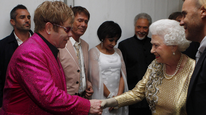 The queen and Elton John