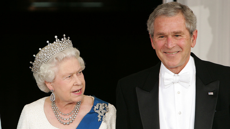 The queen with George W. Bush