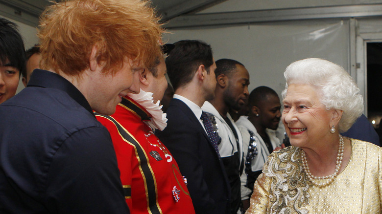 Ed Sheeran and Queen Elizabeth II 