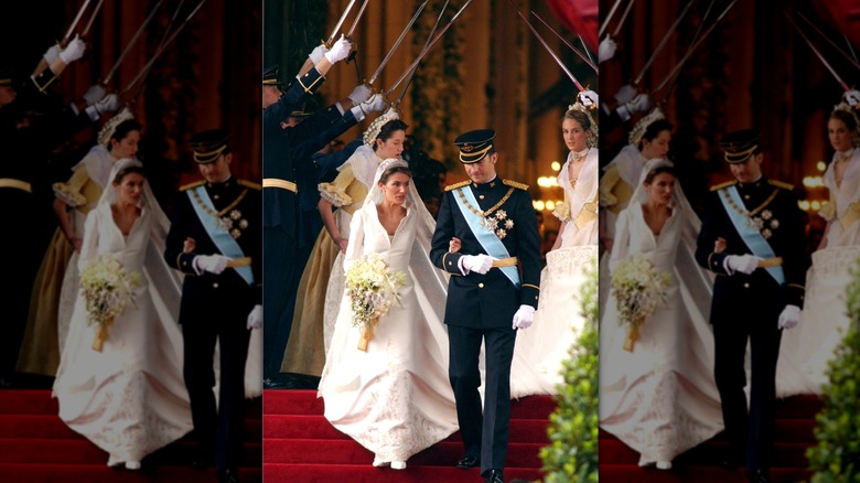 Queen Letizia and King Felipe on wedding day