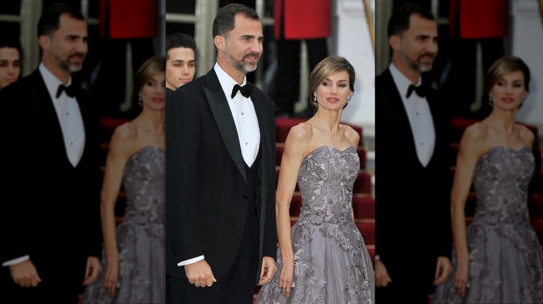 Queen Letizia and King Felipe in formal wear