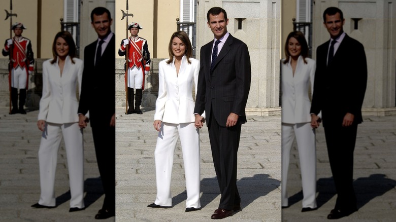 Queen Letizia and King Felipe during engagement announcement