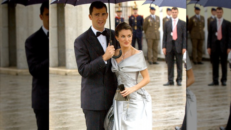 Letizia in dress with Felipe