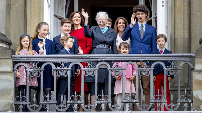 Queen Margrethe of Denmark with her grandchildren