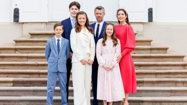 The Danish royal family posing