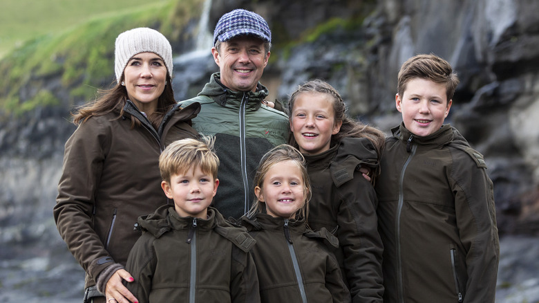 The Danish royal family posing