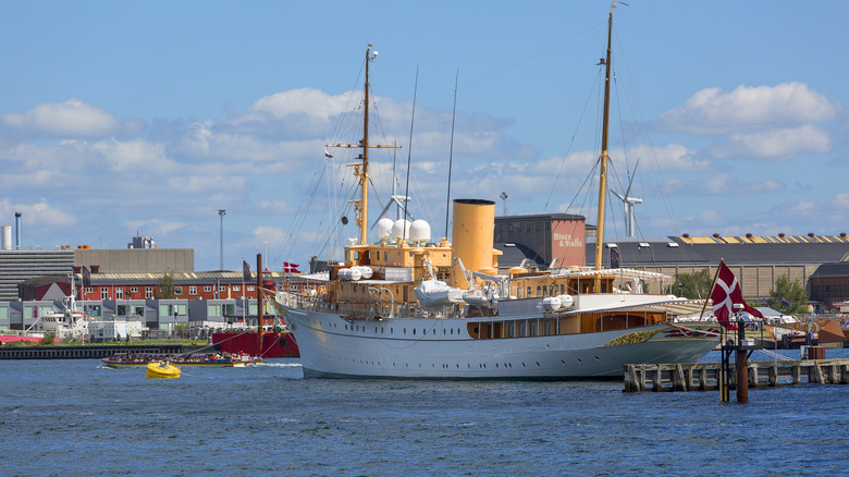 Royal Yacht Dannebrog in harbor