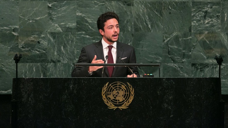 Crown Prince Hussein speaking