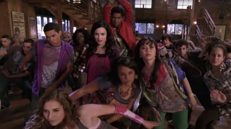 The cast of "Camp Rock" dancing