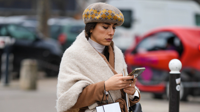 woman wearing beret