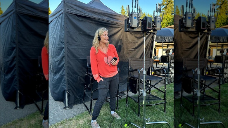 Alison Sweeney on set