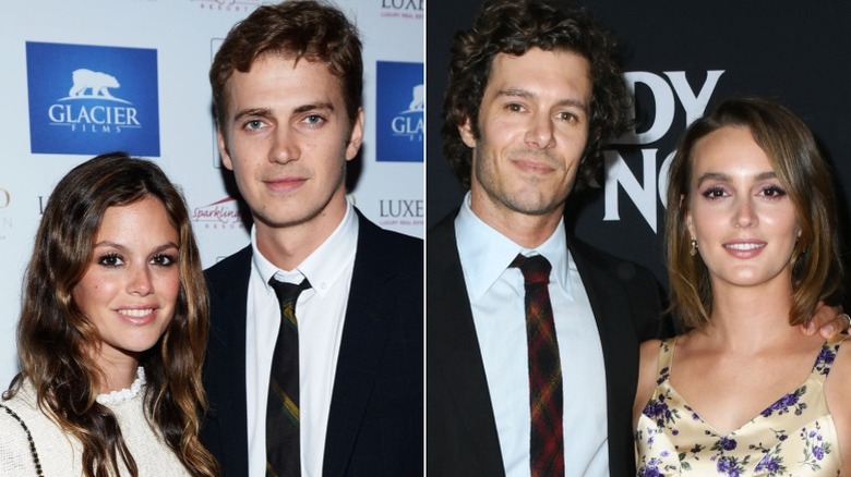 Split image of Rachel Bilson with Hayden Christensen and Adam Brody with Leighton Meester