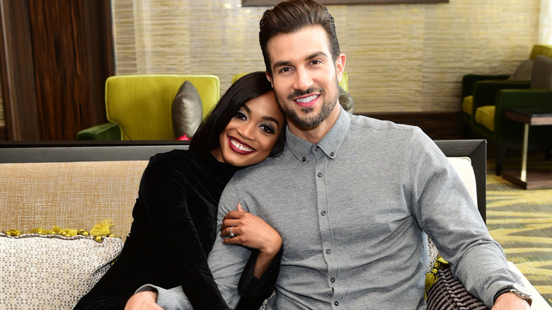 Rachel Lindsay posing with husband Bryan Abasolo