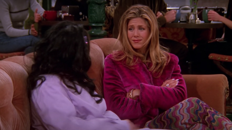 Rachel in a pink coat in "Friends"