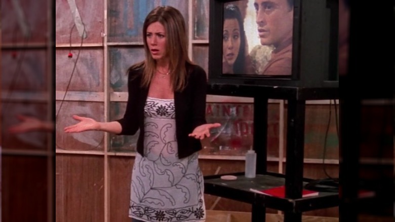 Rachel in a dress and jeans in "Friends"