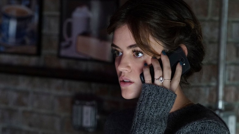 Aria Montgomery on the phone